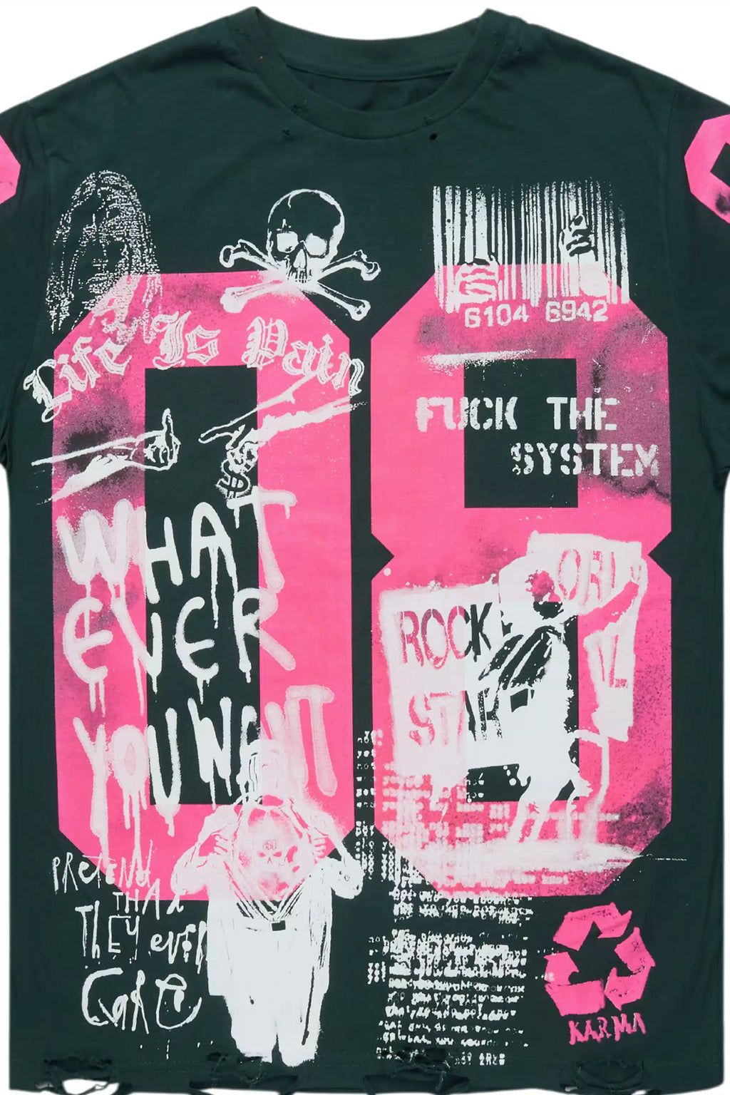 Kammile Green/Pink Oversized T-Shirt