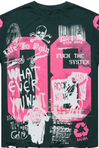 Kammile Green/Pink Oversized T-Shirt