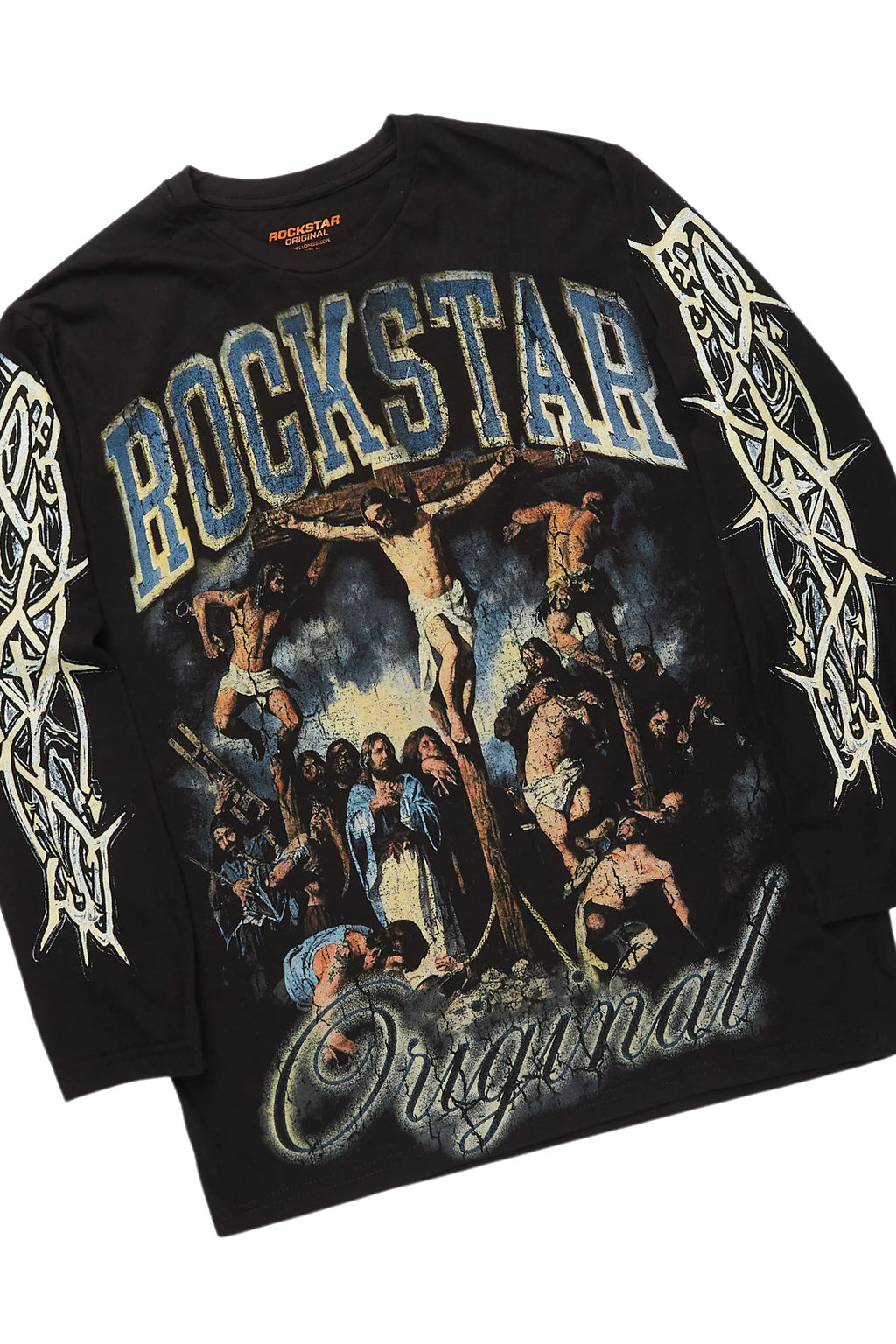 Waller Black/Beige Long Sleeve T-Shirt/Baggy Pant Set