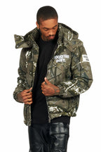 Bevis Grey Tree Camo Puffer Jacket