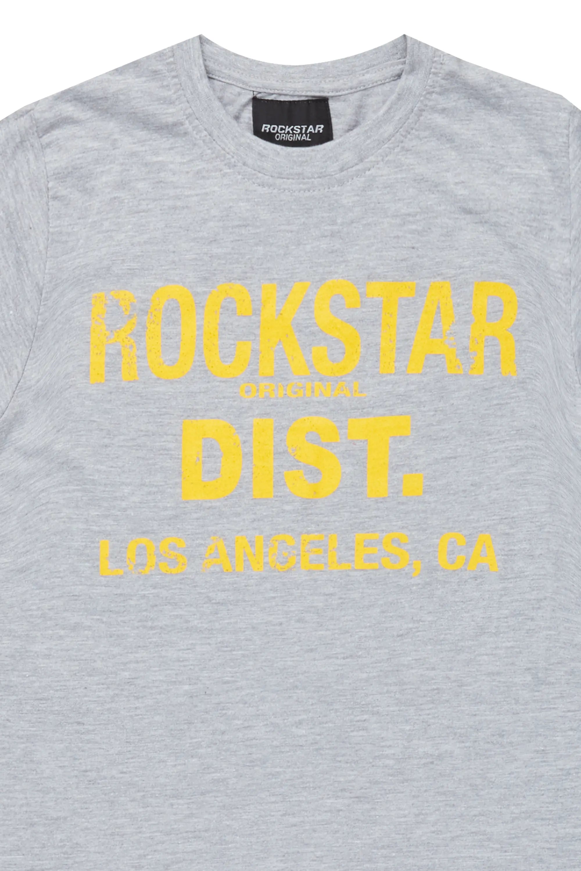 Boys Koen Grey/Yellow Graphic T-Shirt