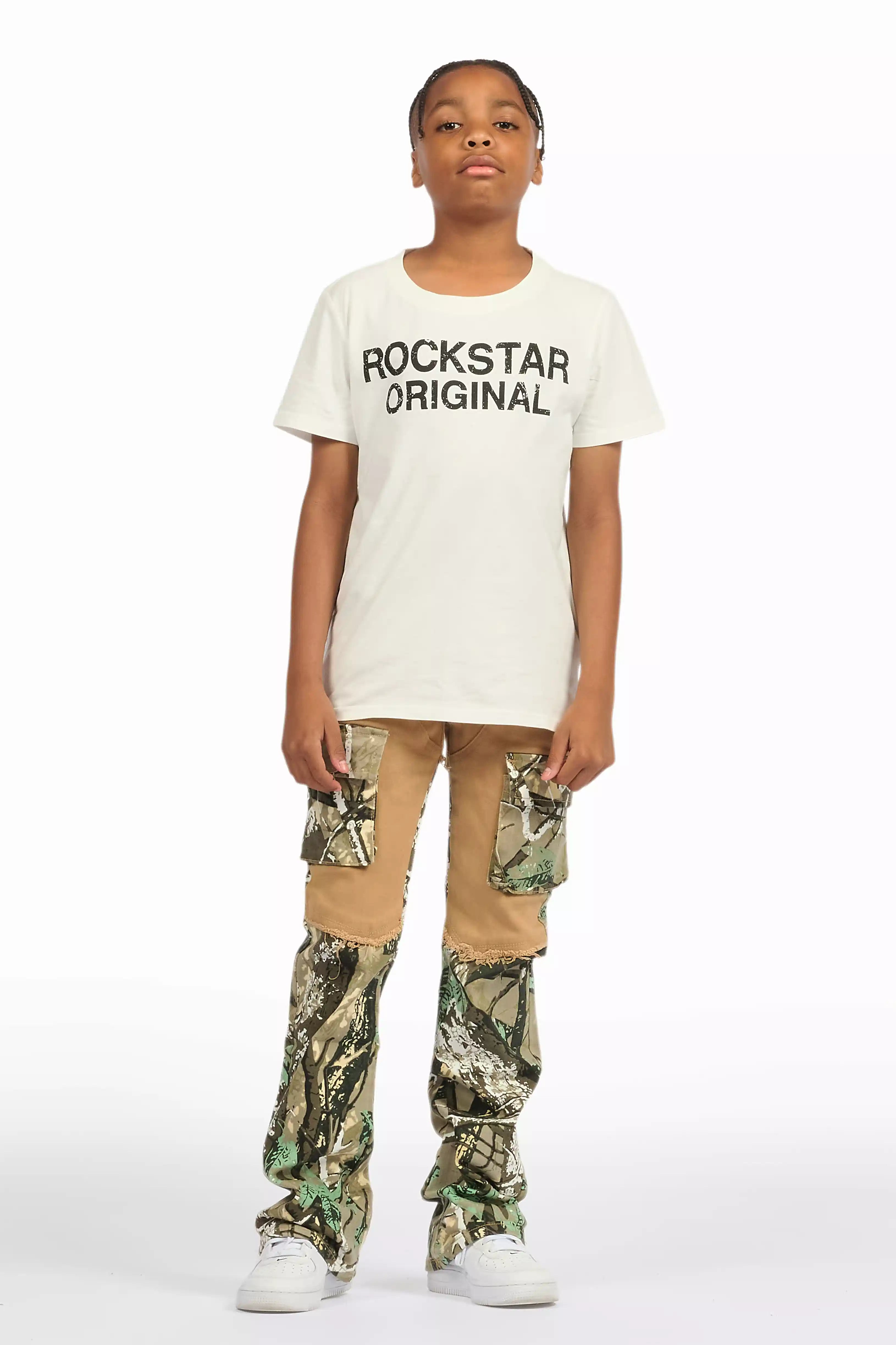 Boys Denka Beige Stacked Fit Jean