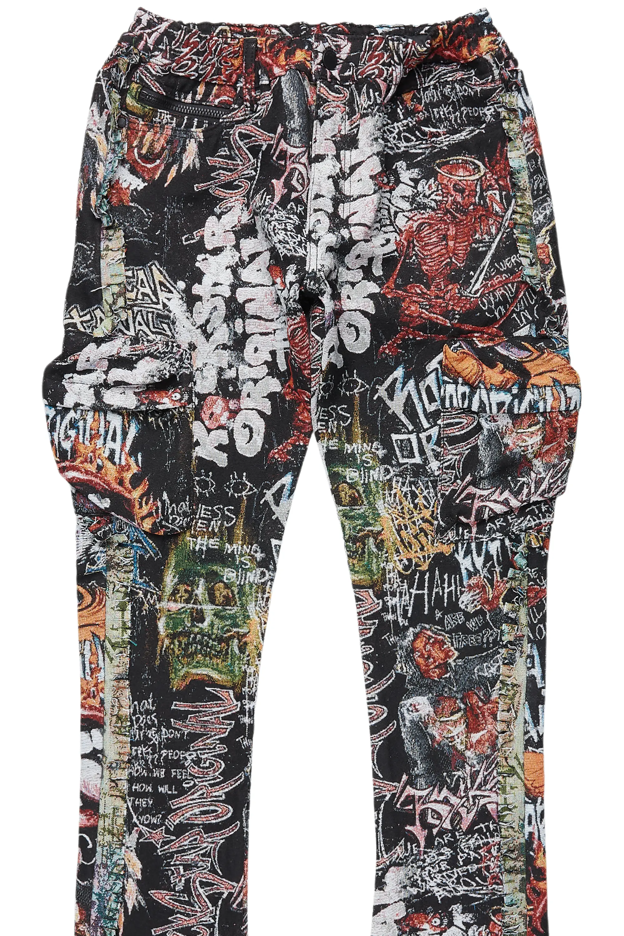 Jari Multi Stacked Tapestry Flare Jean