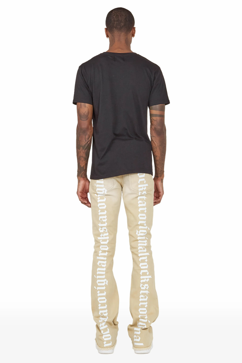 Loreto Khaki Stacked Flare Jean