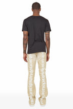 Loreto Khaki Stacked Flare Jean