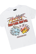 Boys Sky White/Beige T-Shirt Short Set