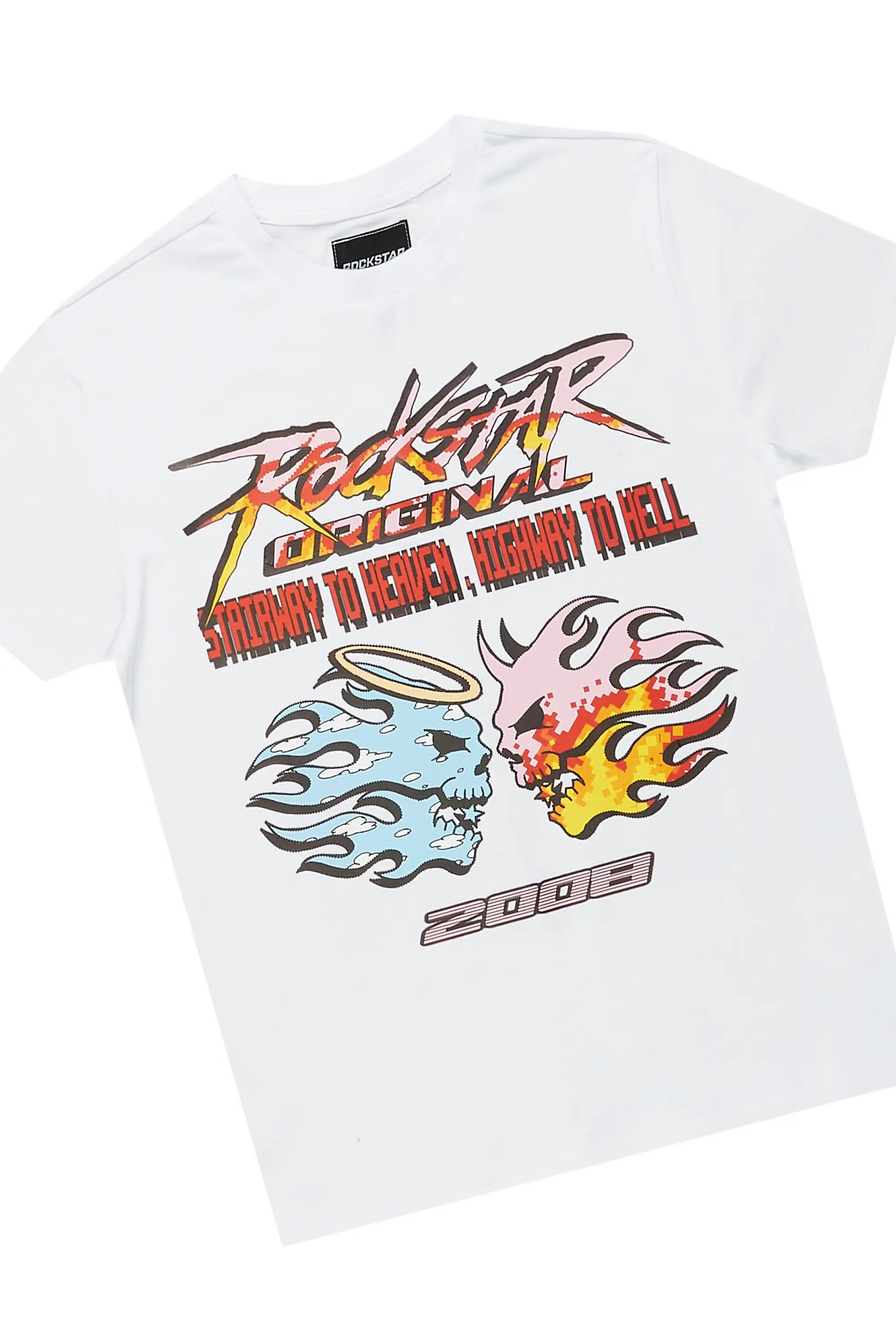 Boys Sky White/Beige T-Shirt Short Set