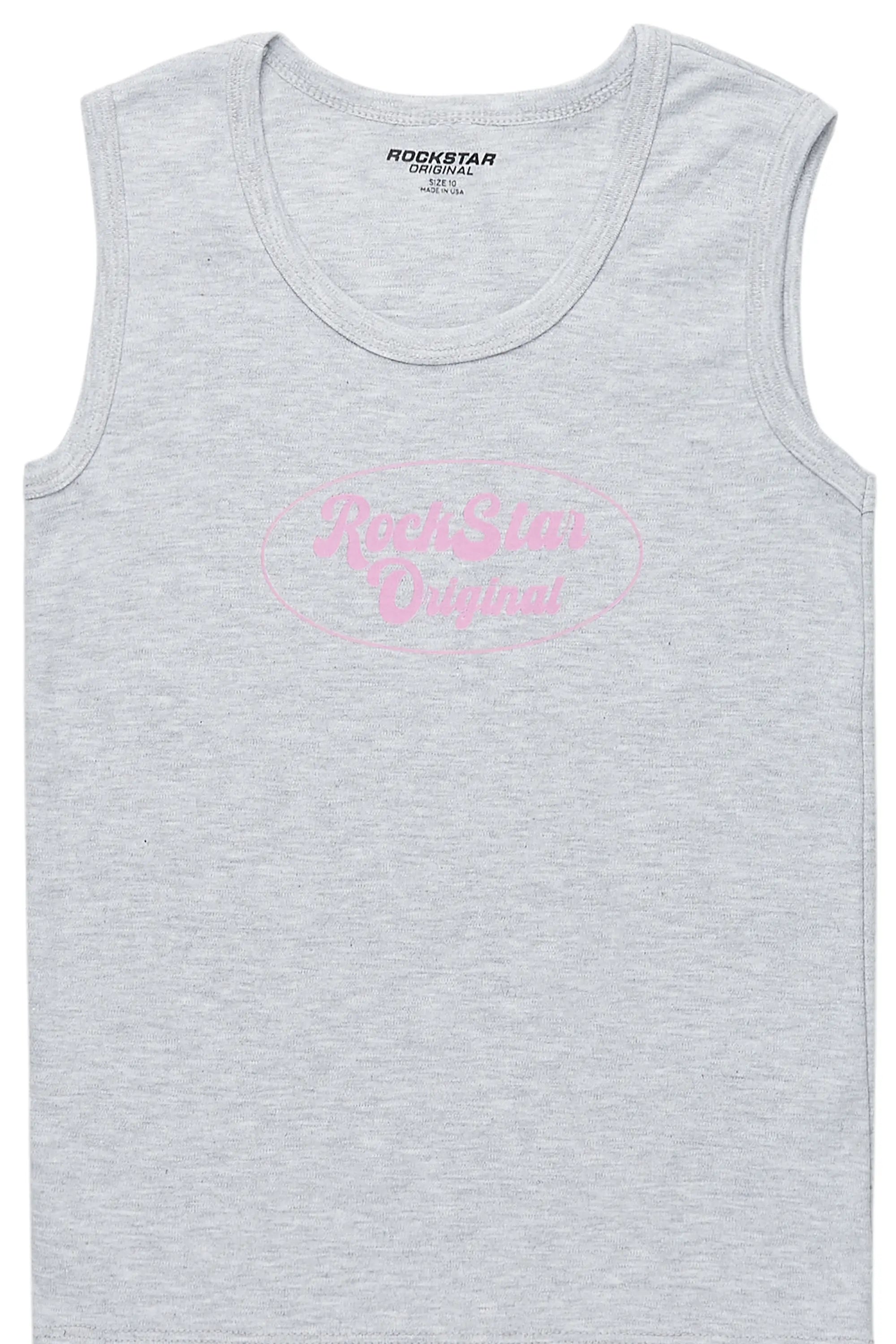 Girls Noir Heather Grey Tank Top