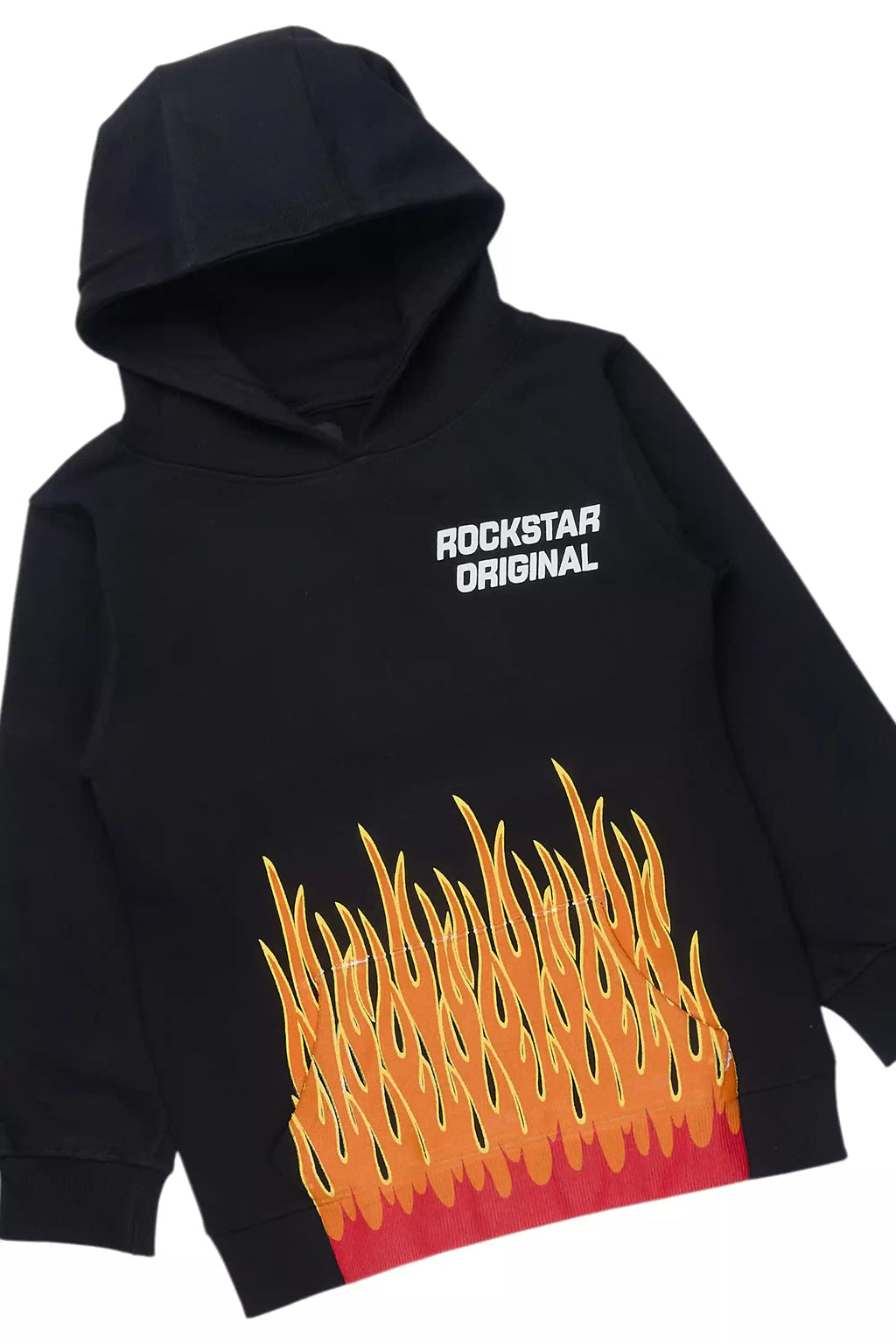 Boys Roeland Black/Red Stacked Flare Pant Set