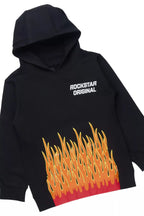 Boys Roeland Black/Red Stacked Flare Pant Set