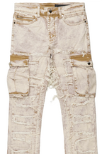 Slater Tan Stacked Flare Jean