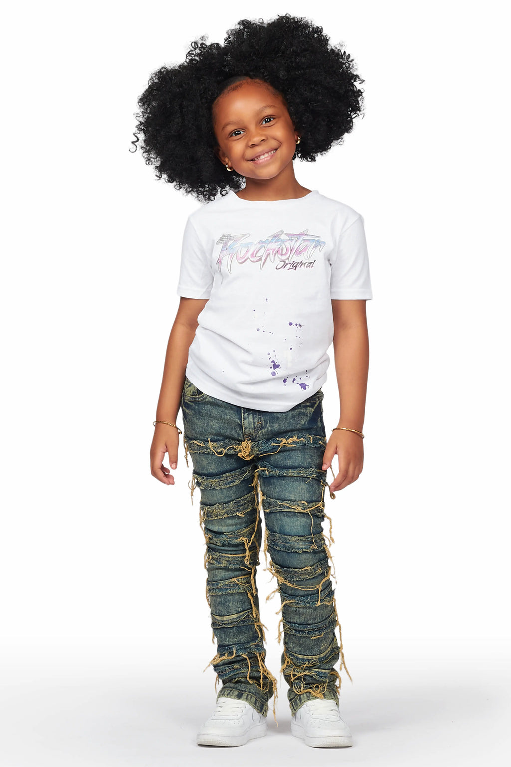 Girls Kazu Vintage Stacked Flare Jean