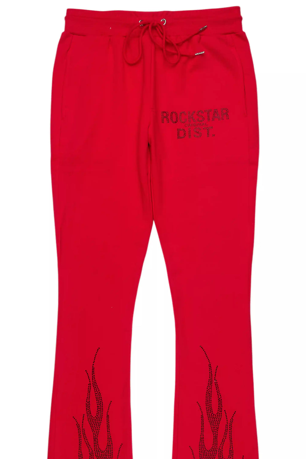 Pyrel Red/Black Rhinestone Stacked Flare Pant