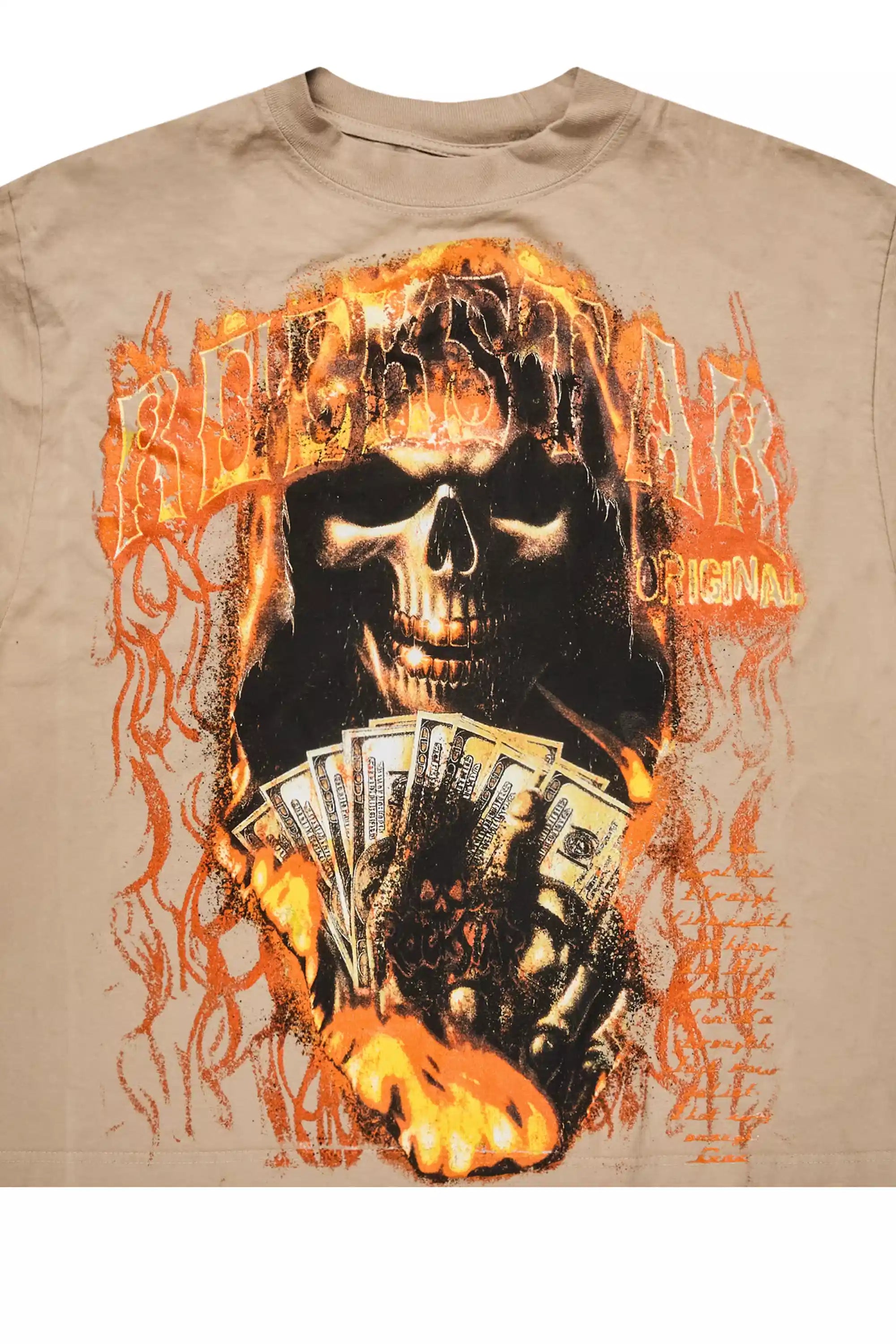 Rome Beige/Multi Oversized Graphic T-Shirt