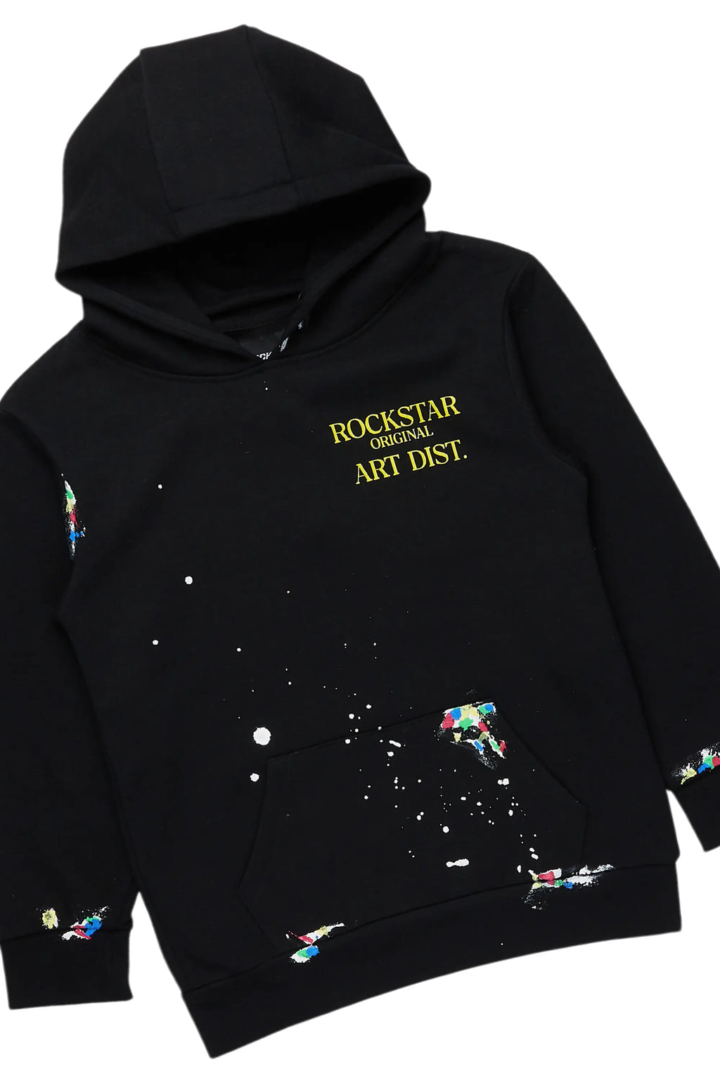 Boys Palmer Black/Yellow Hoodie/Stacked Flare Jean Set