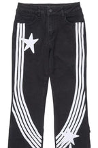 Girls Jaziya Black Stacked Jean