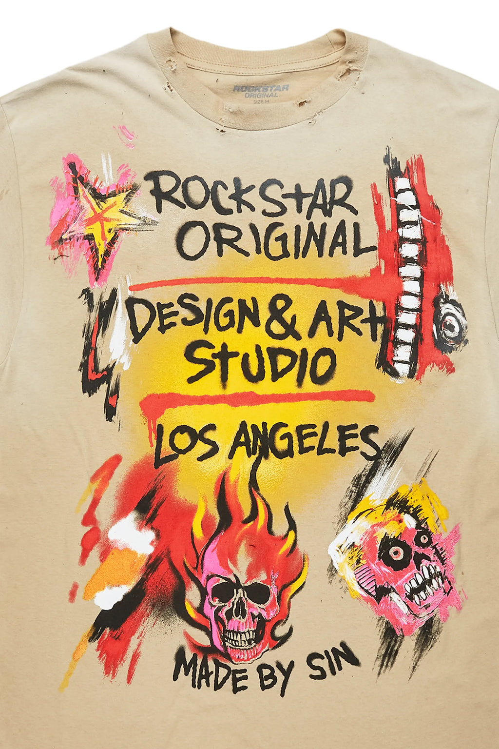 Soweto Beige Oversized Graphic T-Shirt