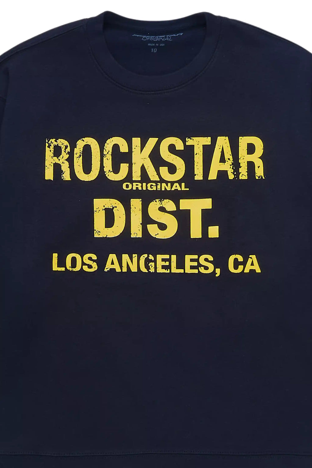 Boys Koen Navy/Yellow Graphic Crewneck