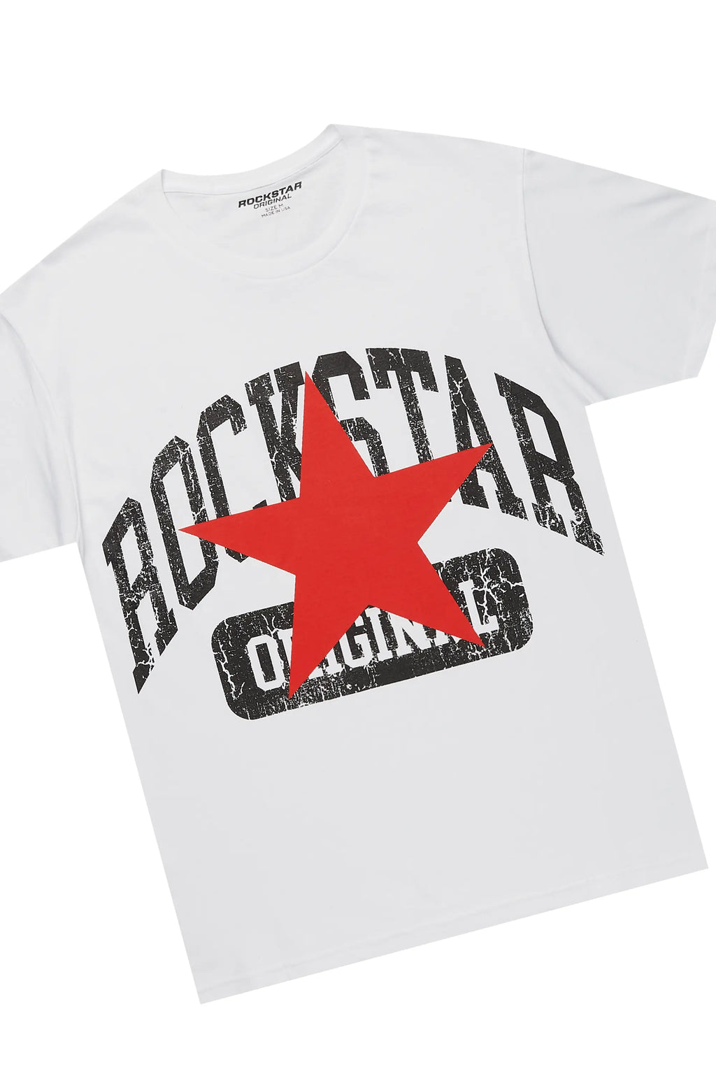 Mallor White/Burgundy T-Shirt/Stacked Baggy Track Pant Set