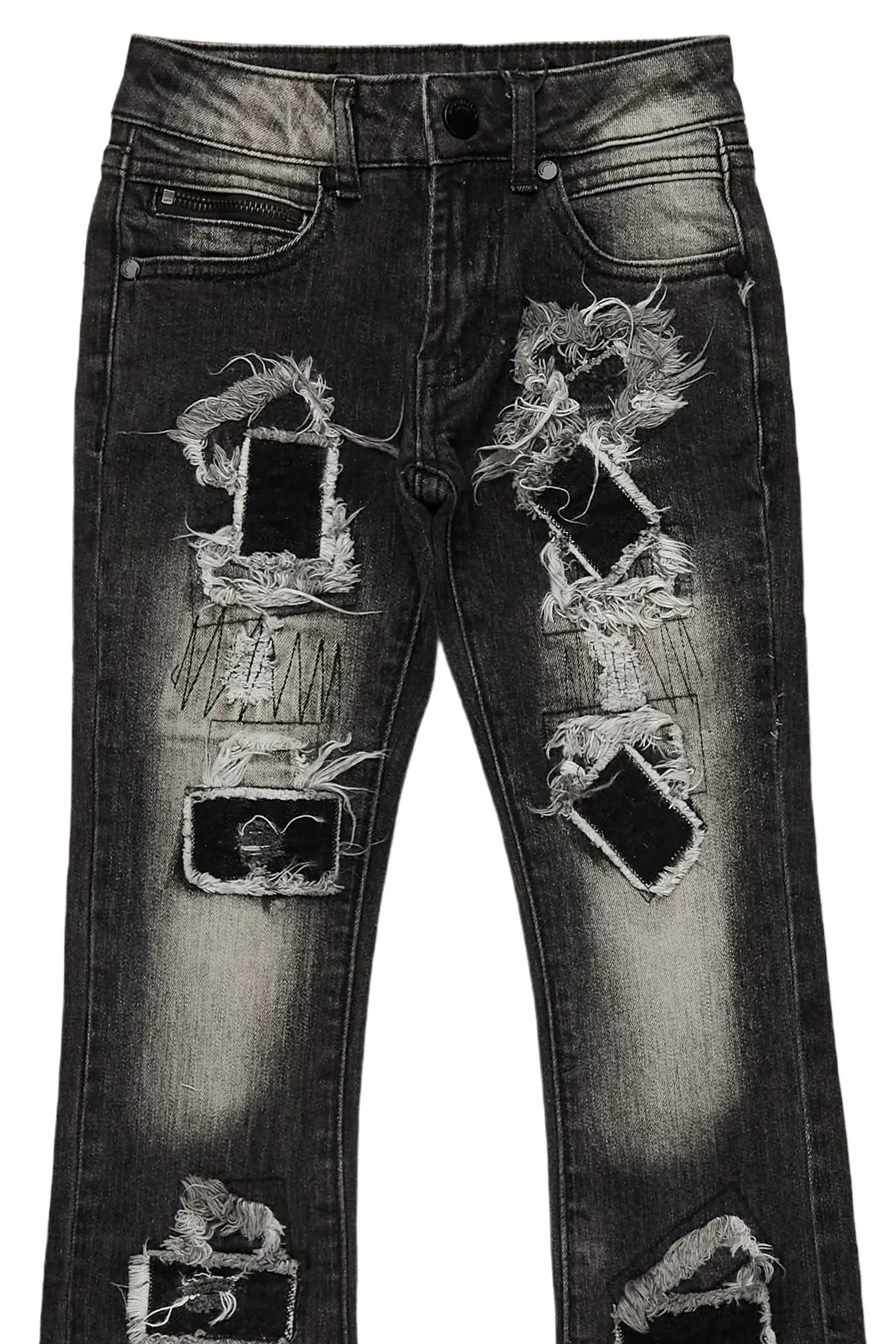 Boys Camden Grey Stacked Flare Jean