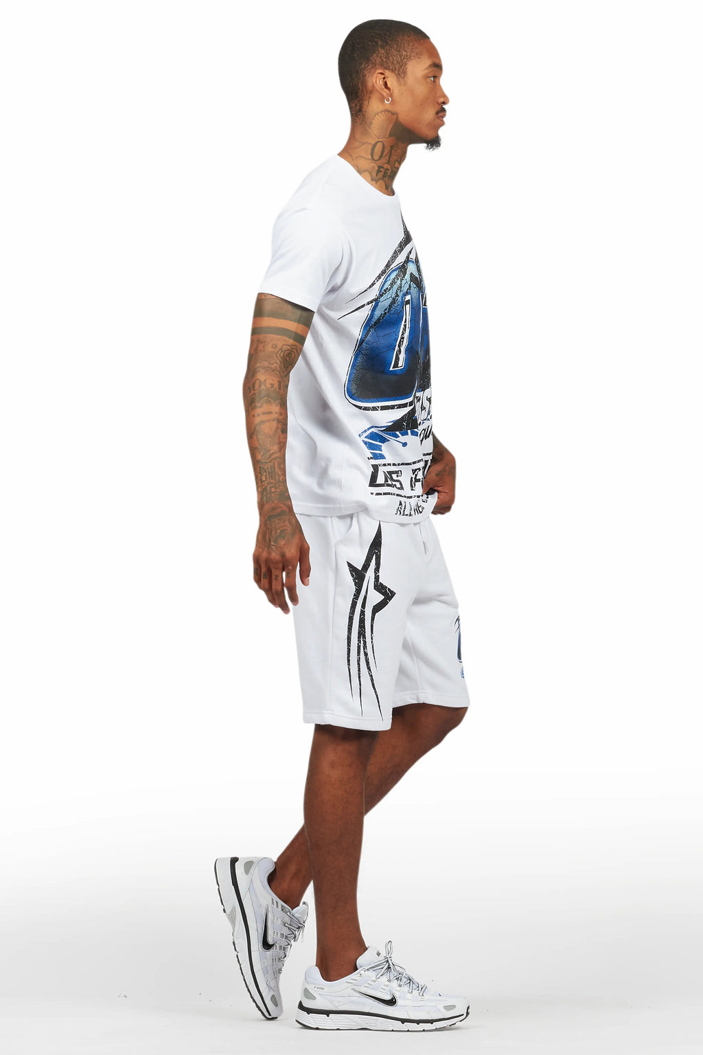 Kastell White/Blue T-Shirt Short Set
