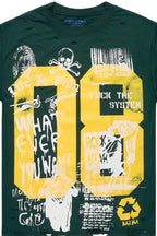 Grill Dark Green/Yellow Graphic Oversized T-Shirt