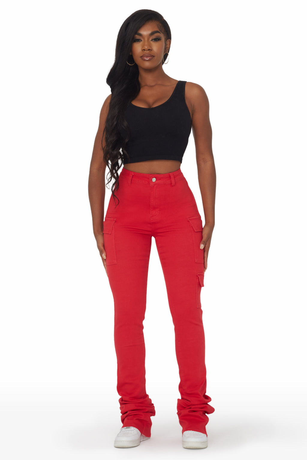 Vixen Red Cargo Super Stacked Jean