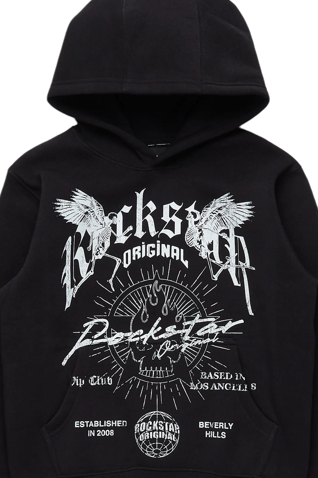 Boys Tally Black Graphic Hoodie