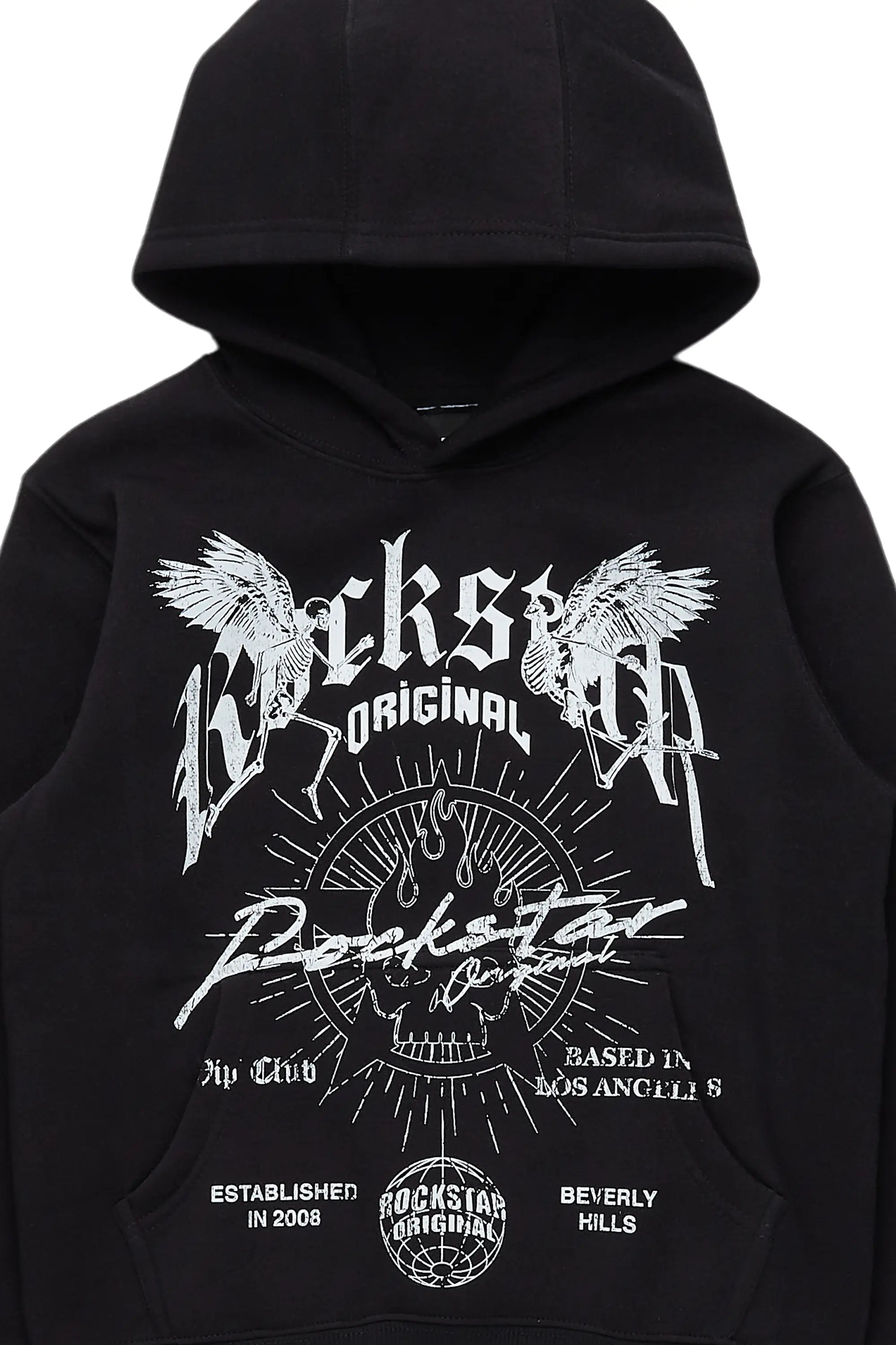 Boys Tally Black Graphic Hoodie