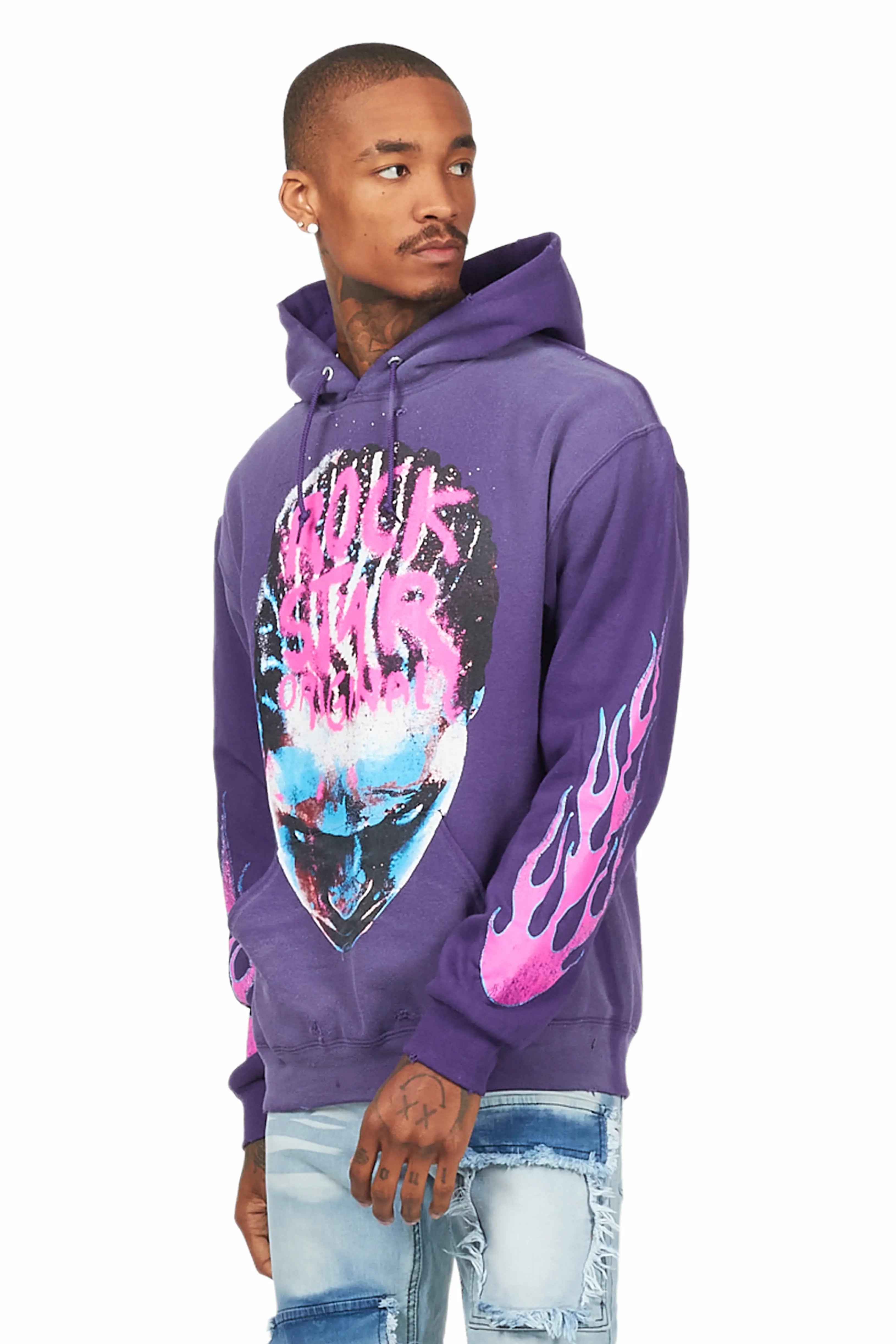 Rafe Purple Graphic Hoodie