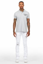 StarLane White Stacked Flare Jean