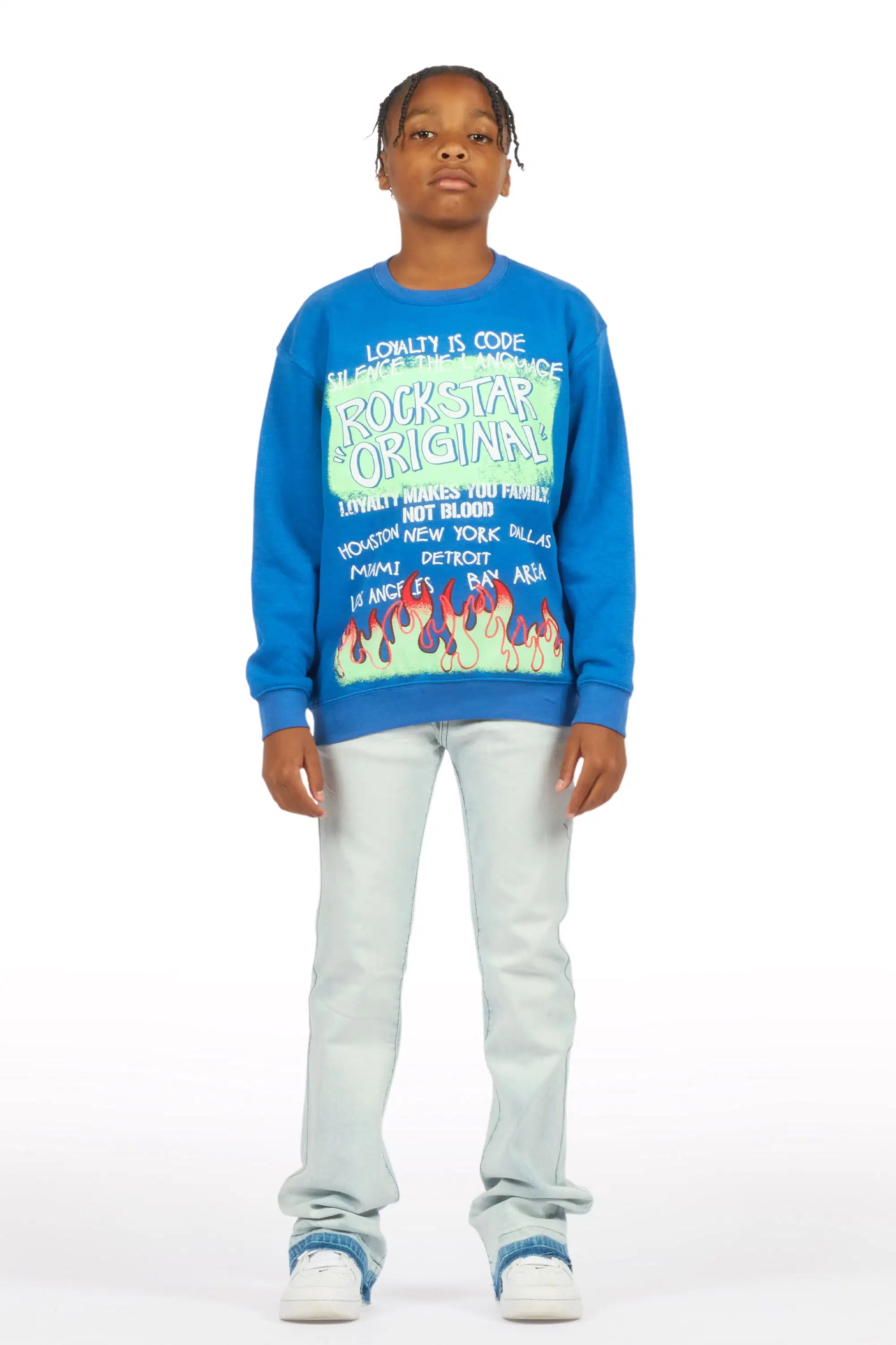 Boys Dag Blue Stacked Flare Jean