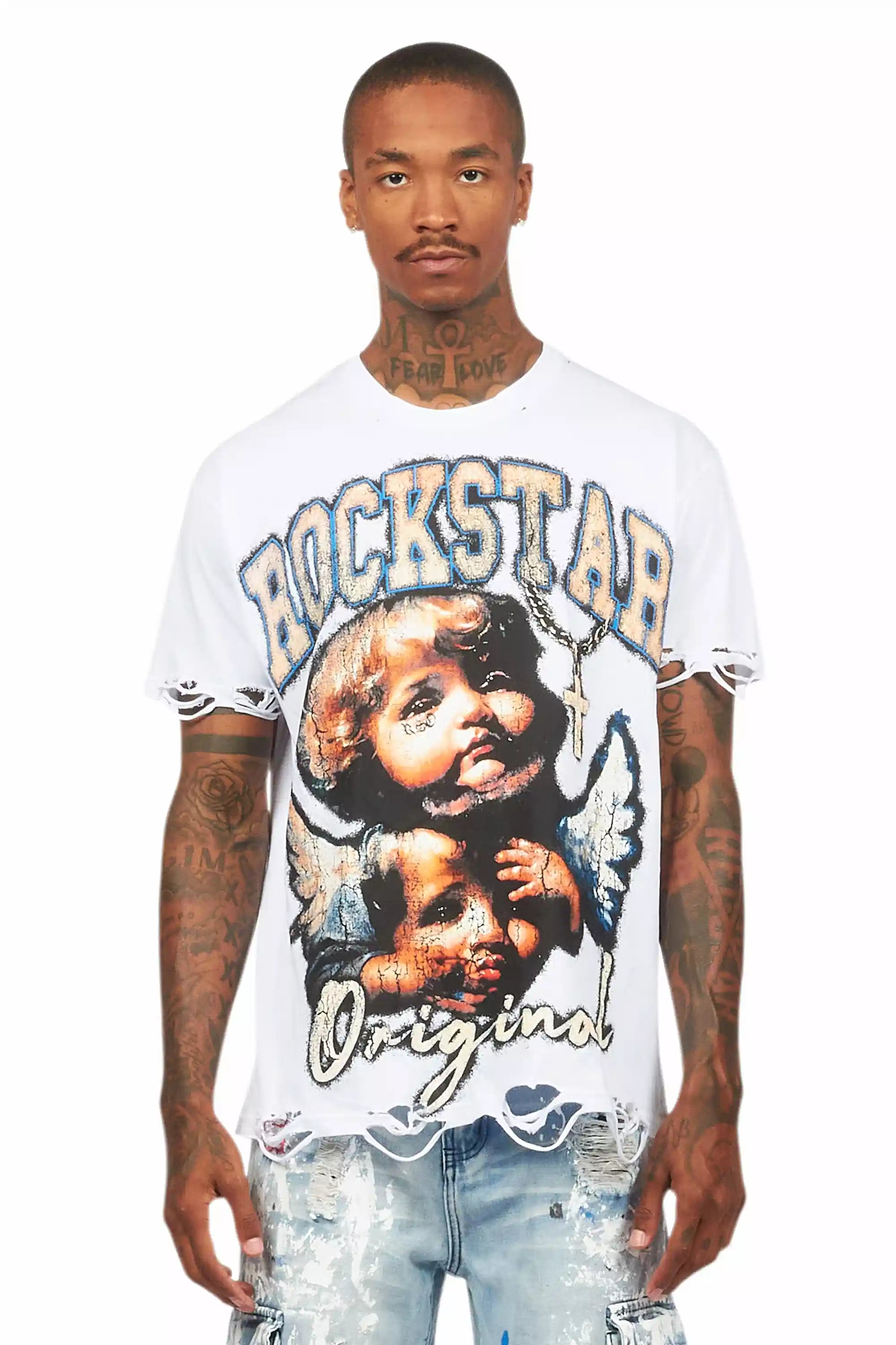 Deiter White Oversized Graphic T-Shirt