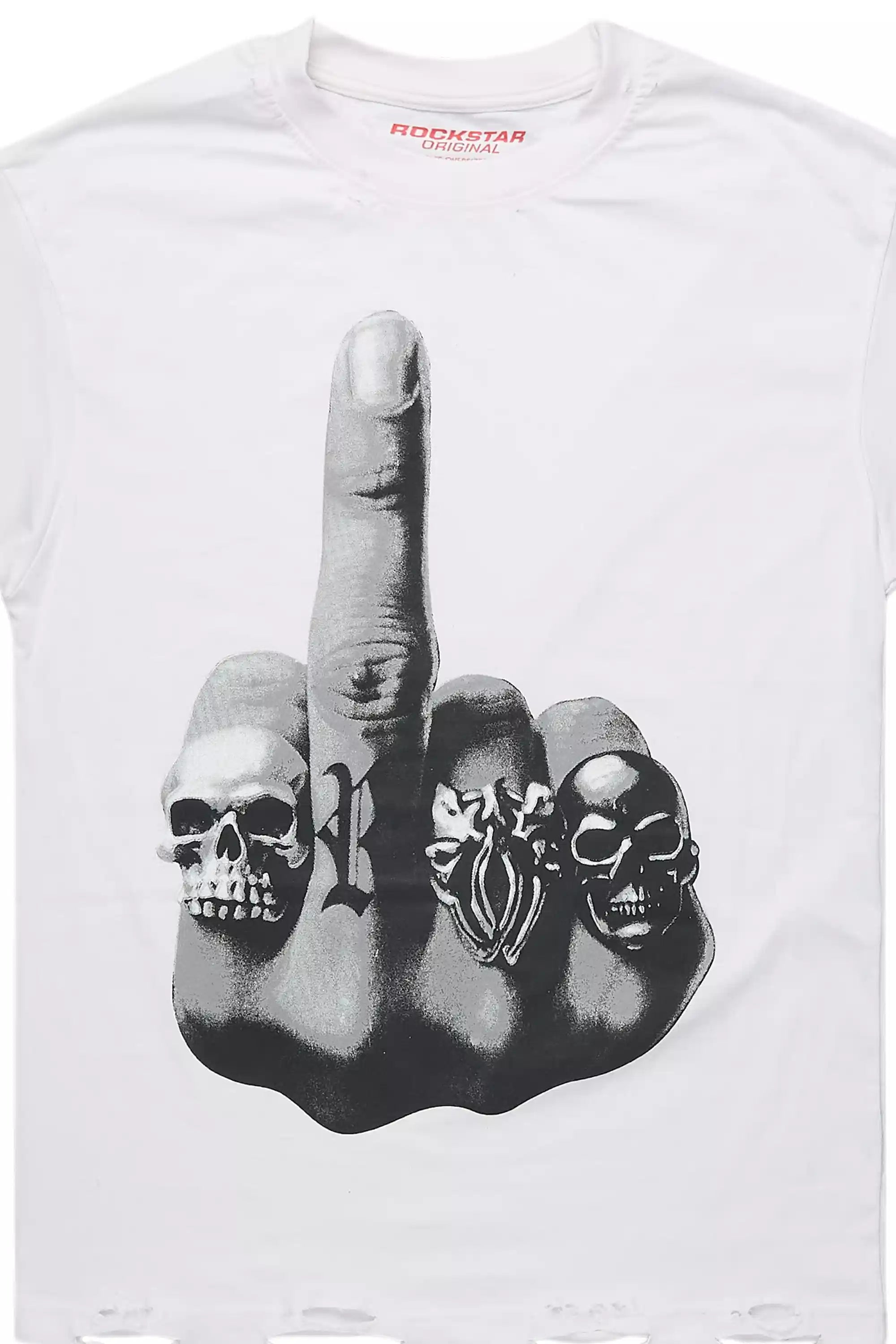 Ummar White Oversized Graphic T-Shirt