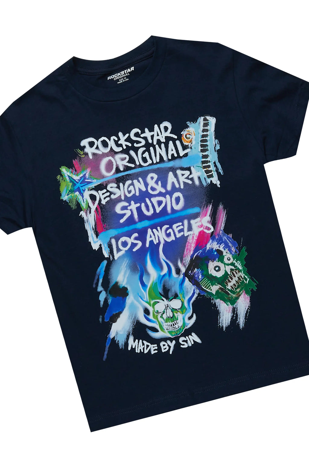 Boys Soweto Navy T-Shirt/Stacked Flare Cargo Jean Set