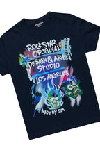 Boys Soweto Navy T-Shirt/Stacked Flare Cargo Jean Set