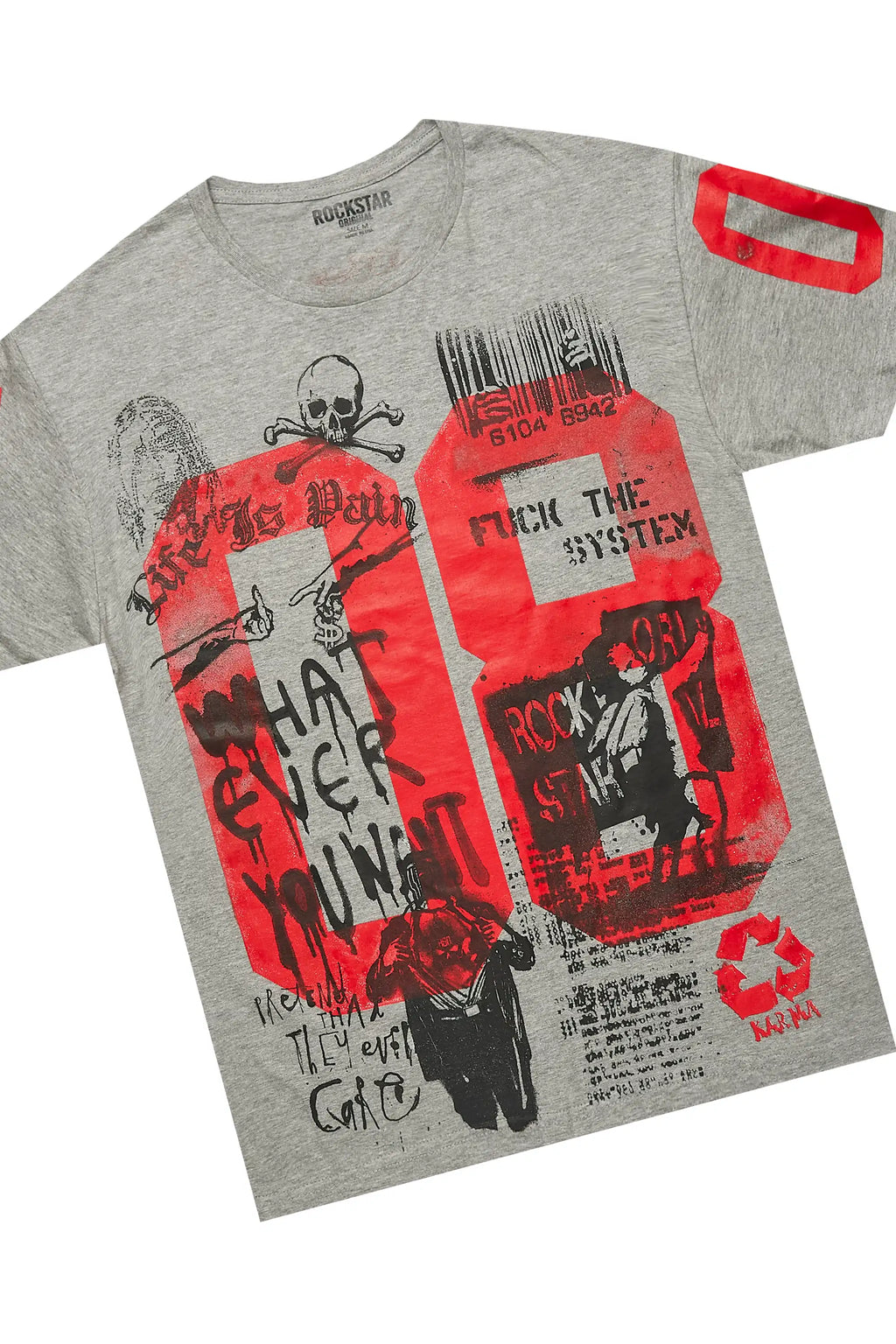 Grill Heather Grey/Red T-Shirt/Denim Short Set