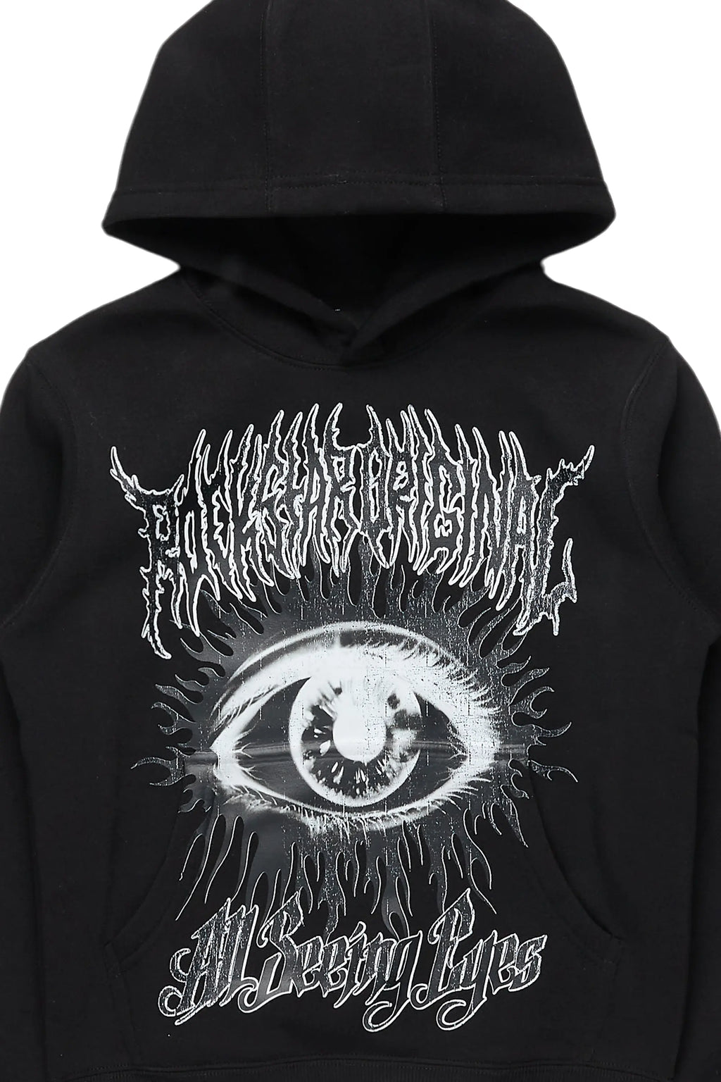 Boys All Eyes Black Graphic Hoodie