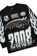 Amos Black/White Long Sleeve T-Shirt/Stacked Baggy Pant Set