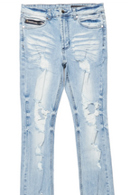 Zahir Blue Super Stacked Flare Jean