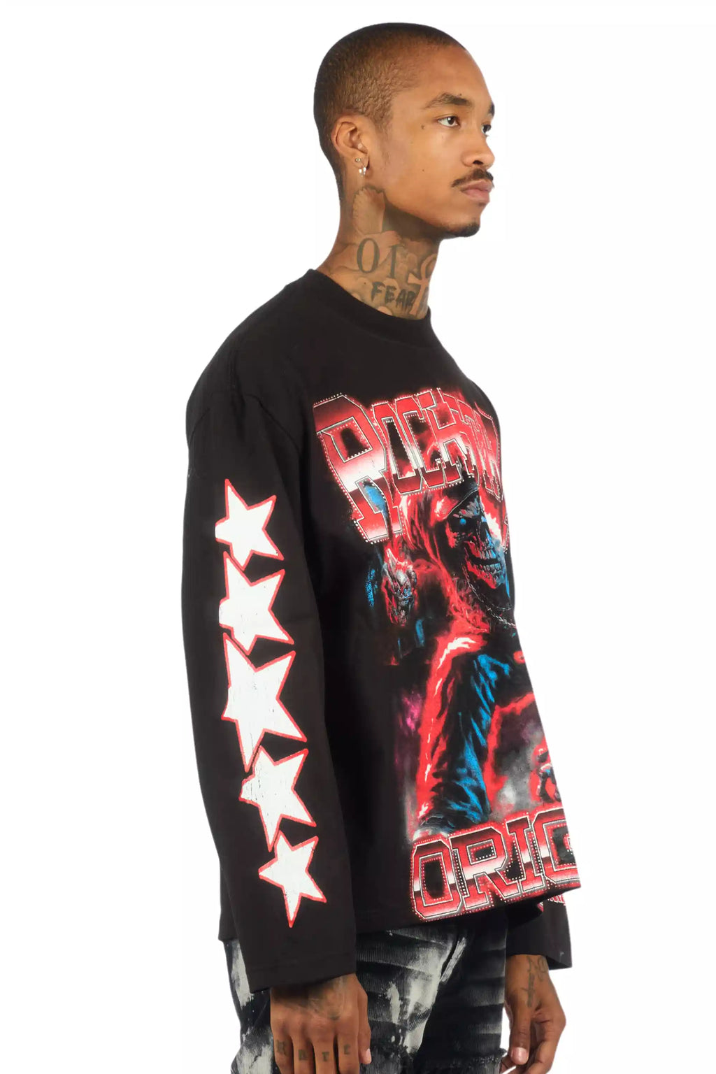 Marxe Black/Red Long Sleeve Graphic T-Shirt