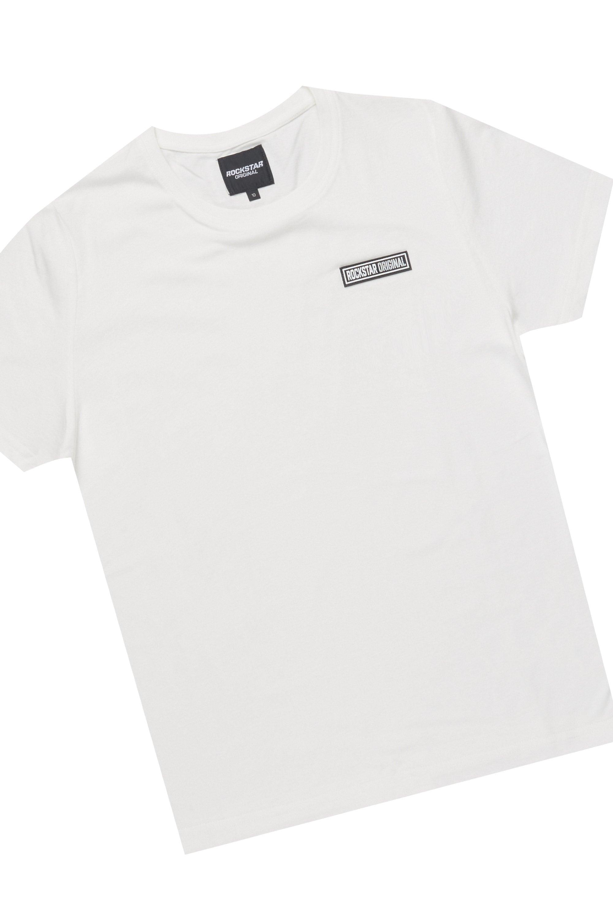 Boys Zayn White/Beige Graphic Short Set