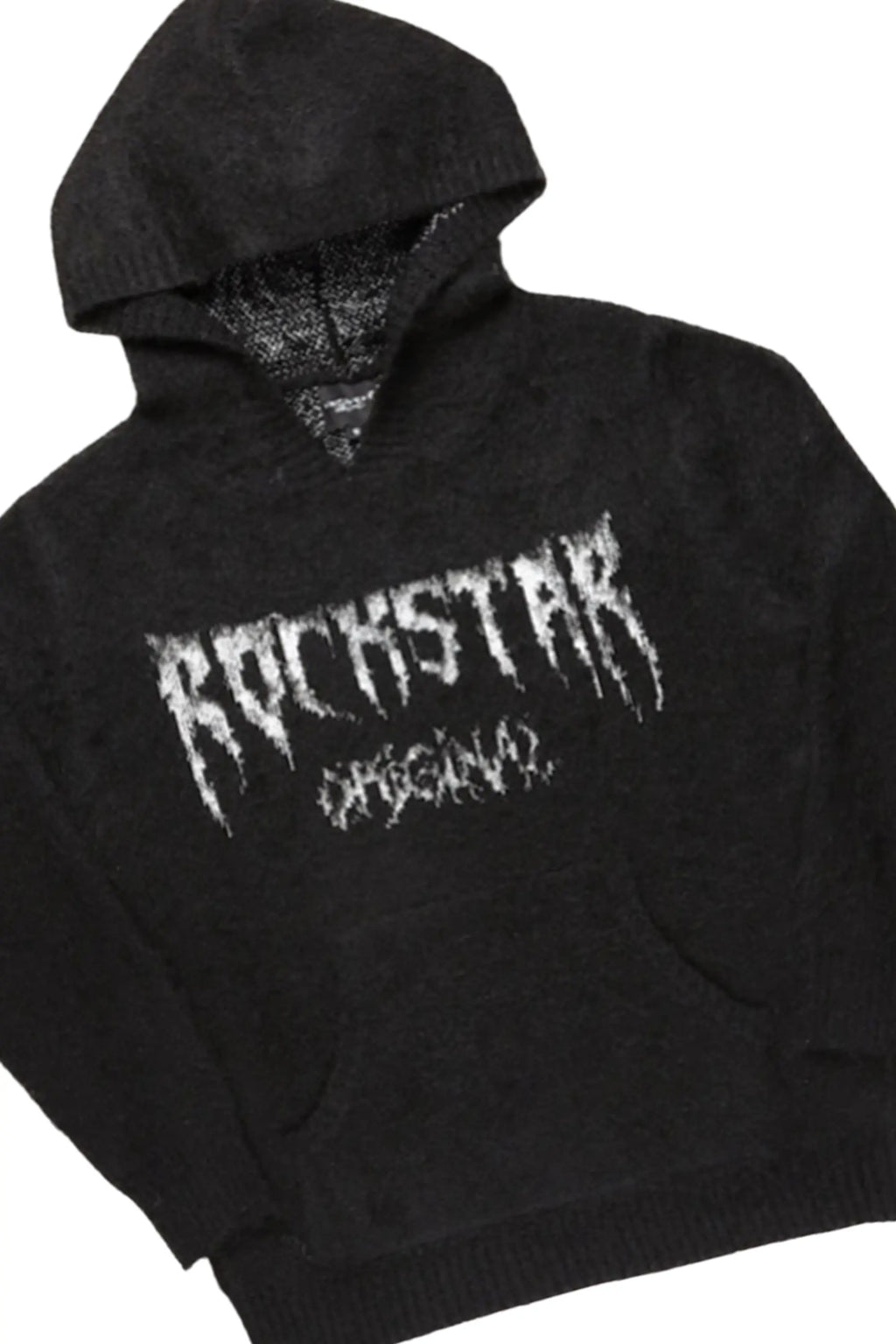 Boys Andros Black Mohair Hoodie/Stacked Flare Jean Set