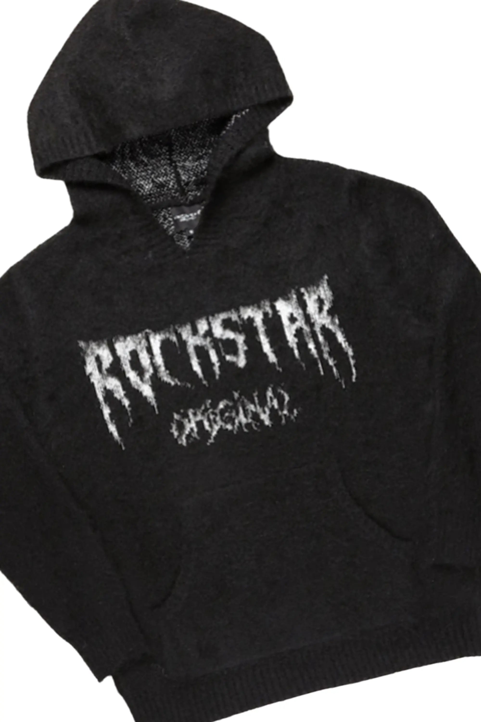 Boys Andros Black Mohair Hoodie/Stacked Flare Jean Set