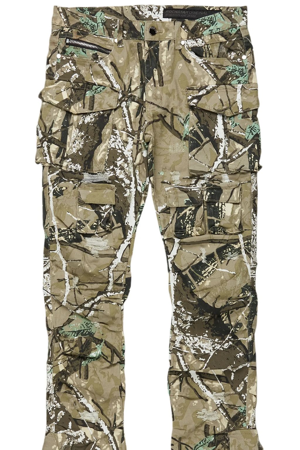 Gentry Tree Camo Stacked Flare Jean