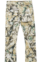 Zaire Tree Camo Cargo Super Stacked Flare Jean