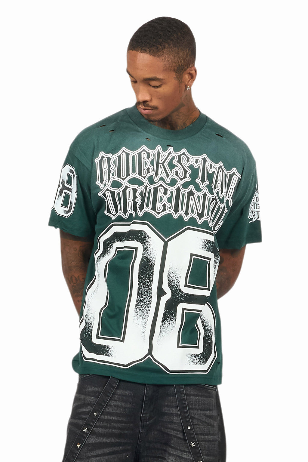 Alim Dark Green Oversized Graphic T-Shirt