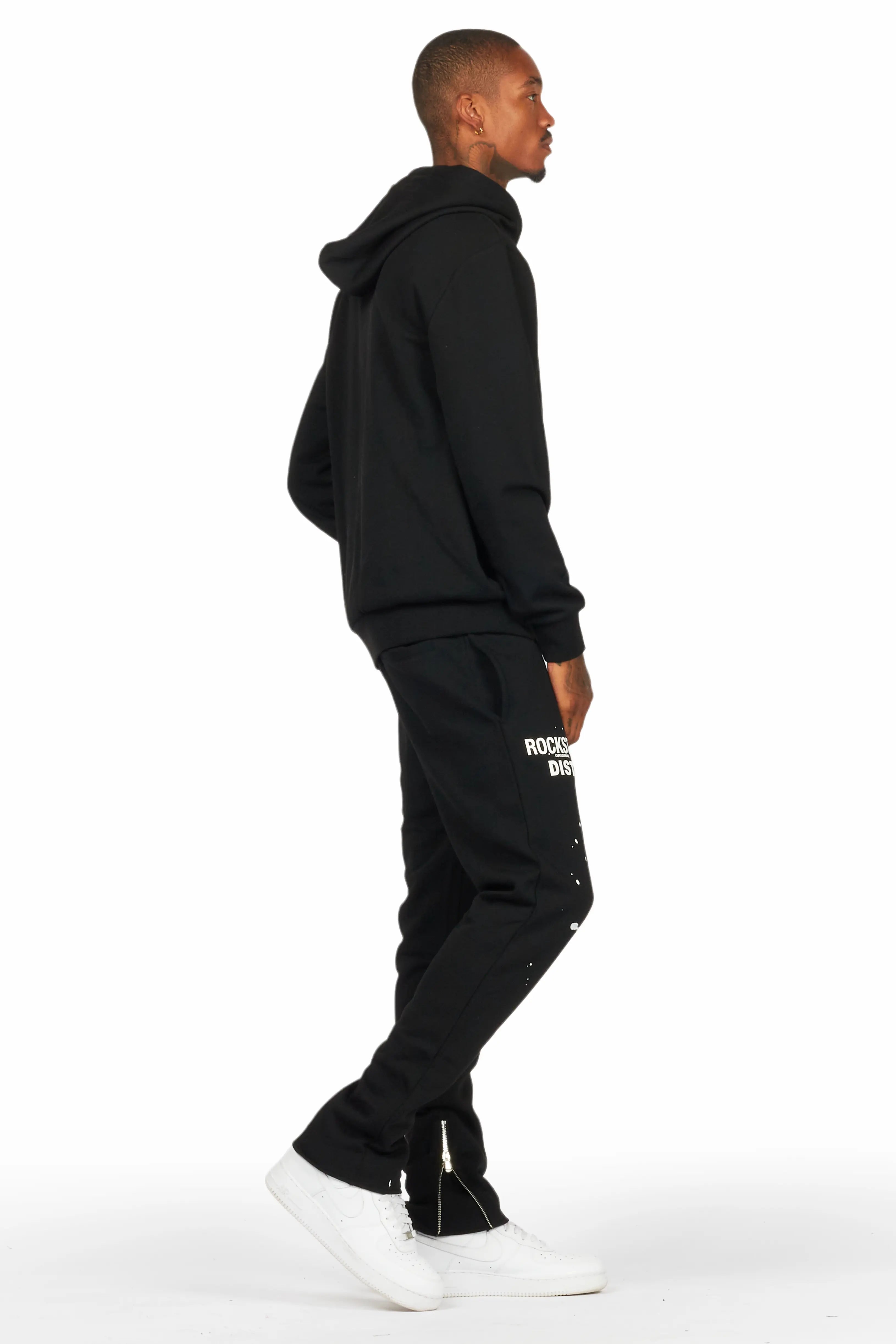 Raffer Black Slim Fit Track Set
