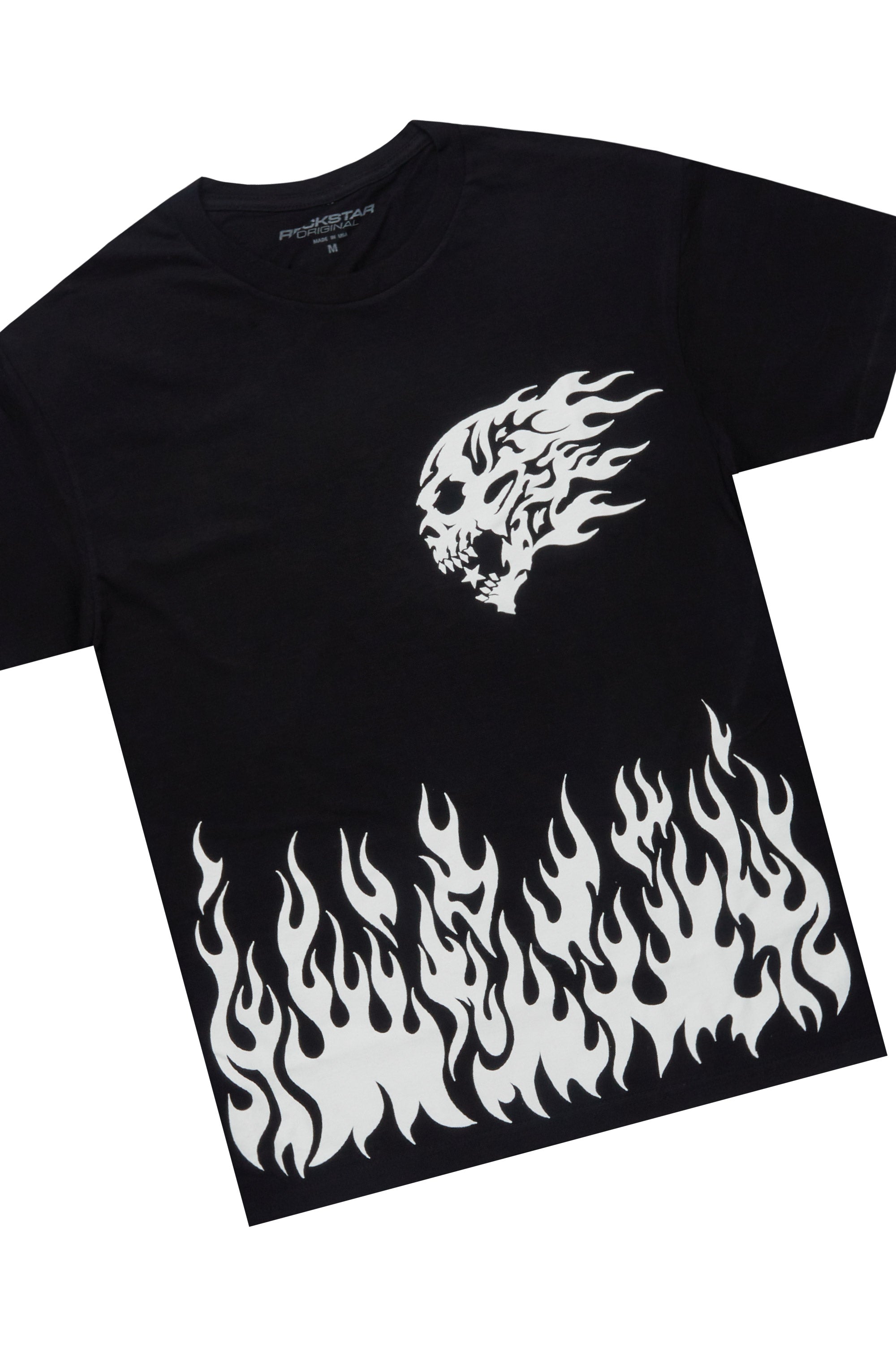 Bubble Black/White T-Shirt/Denim Short Set