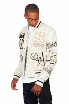 Rune Beige Varsity Jacket